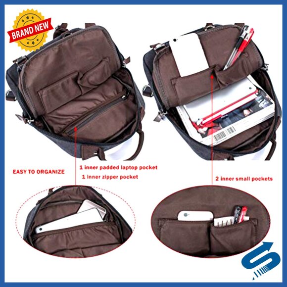 Canvas Messenger Bag Crossbody Sling Bag Travel Daypack Unisex - Picture 6 of 7